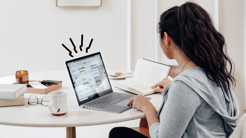 Woman using laptop